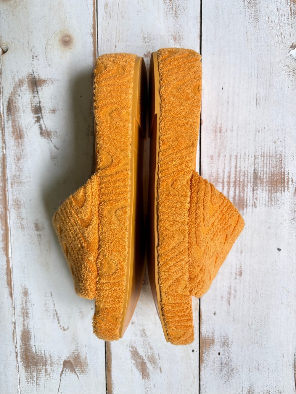 BERKSHA terrycloth pool slides mule sandals orange summer Resortwear sz 7.5 NWT - Picture 5 of 10